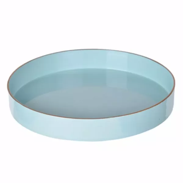 Benzara Blue Beautiful Round Tray