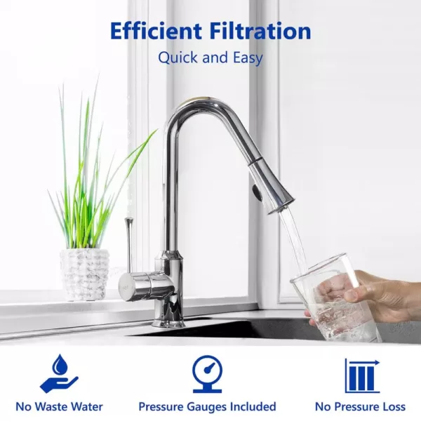 Express Water Express Water 3 Stage Whole House Water Filtration System – Sediment, KDF, Carbon – includes Pressure Gauges and more