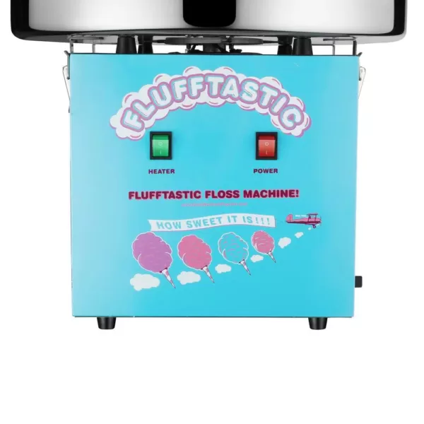 Great Northern Flufftastic Blue Countertop Cotton Candy Machine with Sugar Scoop