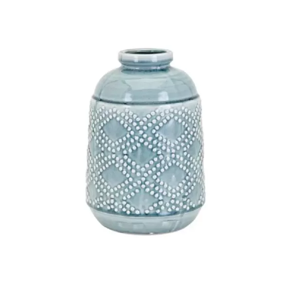 IMAX Felix Ceramic Blue Medium Vase