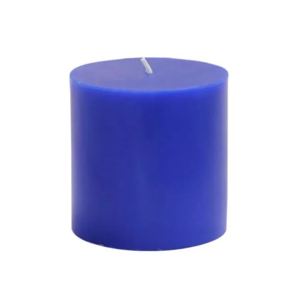 Zest Candle 3 in. x 3 in. Blue Pillar Candles Bulk (12-Case)