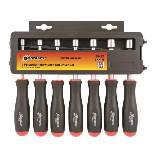 Bondhus Metric Hollow Shaft Nut Driver Set (7-Piece)