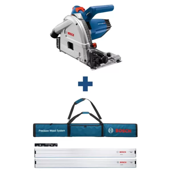 Bosch 6-1/2 in. 13 Amp Corded Track Saw with Free 63 in. Aluminum Tracks and Carrying Bag