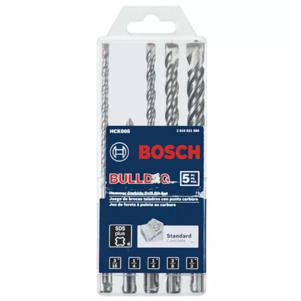 Bosch Bulldog SDS-Plus Carbide Tipped Rotary Hammer Bit Set (5-Piece)