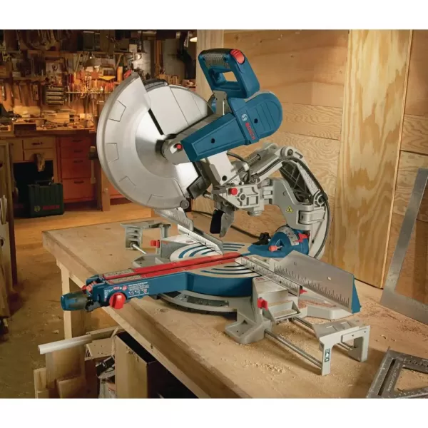 Bosch 15 Amp 12 in. Corded Dual-Bevel Sliding Glide Miter Saw with 60 Tooth Saw Blade