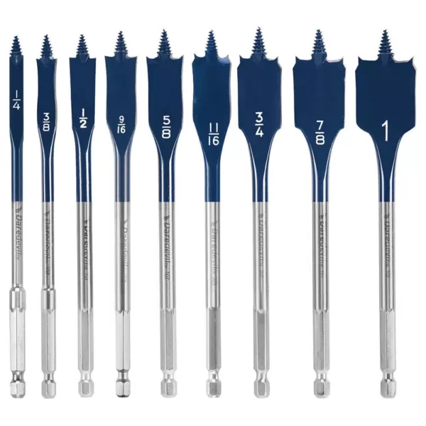 Bosch Daredevil High Carbon Steel Standard Spade Bit Set (9-Piece)