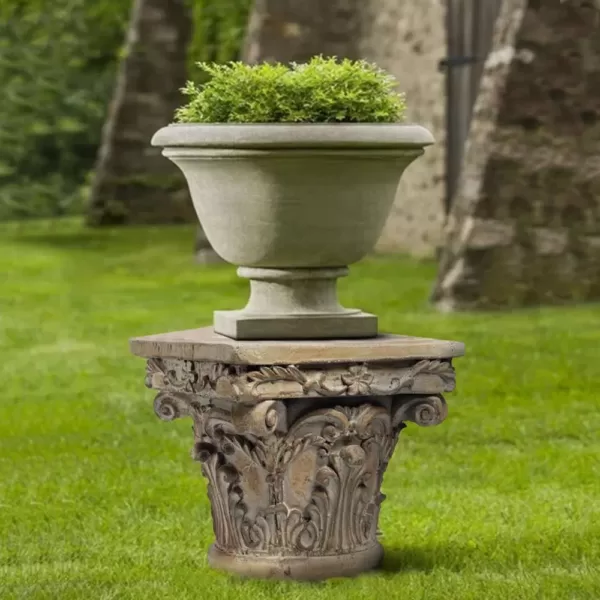 Benjara Aesthetic Resin Decorative Pedestal