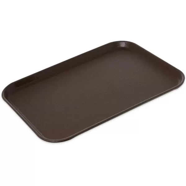 Carlisle Griptite2 16 in. x 12 in. Brown Fiberglass/Steel Rectangle Serving Tray (12-Pack)