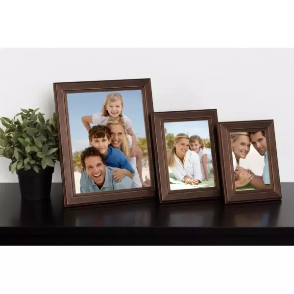 DesignOvation Kieva 5 in. x 7 in. Brown Picture Frame (Set of 6)