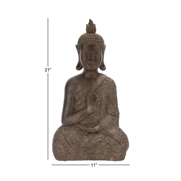 LITTON LANE Polystone Meditating Thai Buddha Sculpture