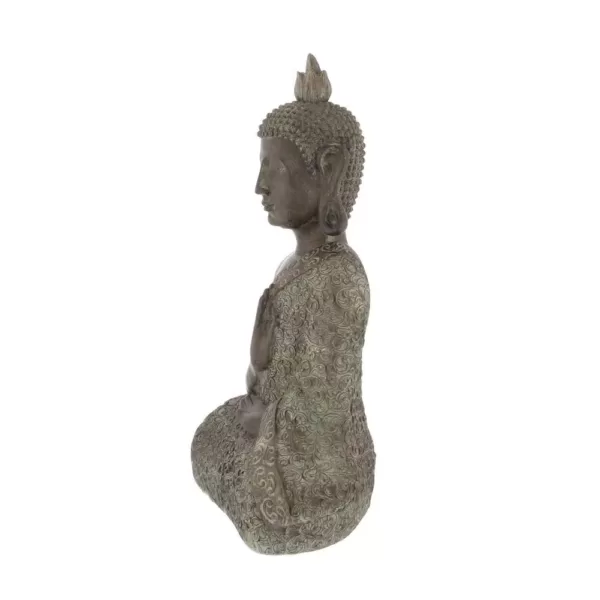 LITTON LANE Polystone Meditating Thai Buddha Sculpture