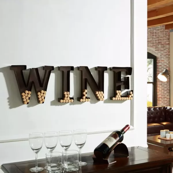 DANYA B Wine Letters Metal Wall Mount Cork Holder