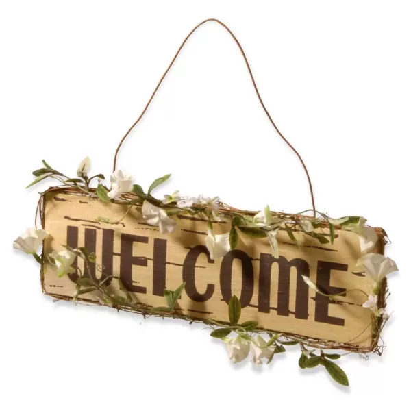 National Tree Company 21 in. Welcome in Door Sign