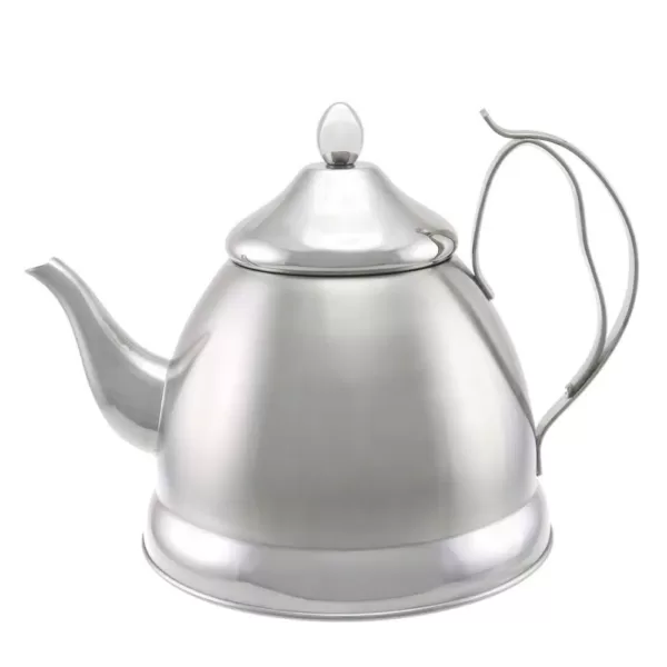 Creative Home Nobili-Tea 8-Cup Brushed Stainless Steel with Stainless Steel Infuser Basket Tea Kettle