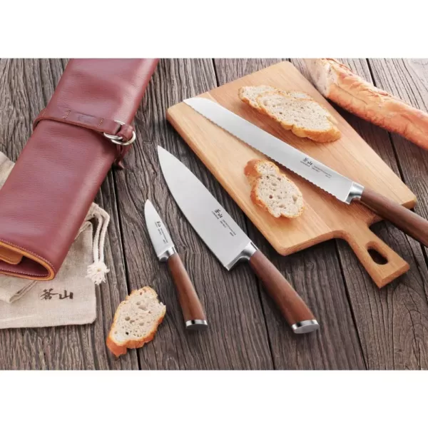 Cangshan H1 Series 4-Piece Leather Roll Knife Set