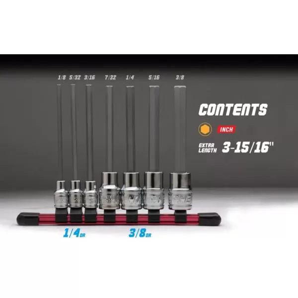 Capri Tools SAE Long Hex Bit Socket Set (7-Piece)