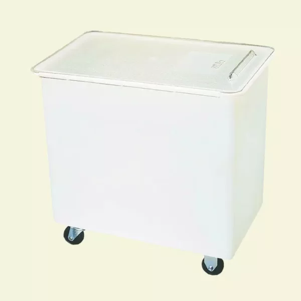 Carlisle 44 gal. Wheeled Ingredient Bin Polyethylene with Polycarbonate Lid in White