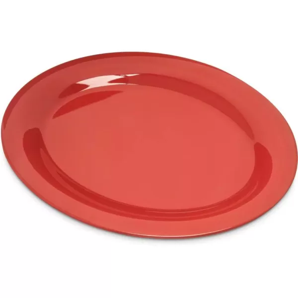 Carlisle Durus 12 in. x 9 in. Sunset Orange Melamine Oval Platter Tray (12-Pack)