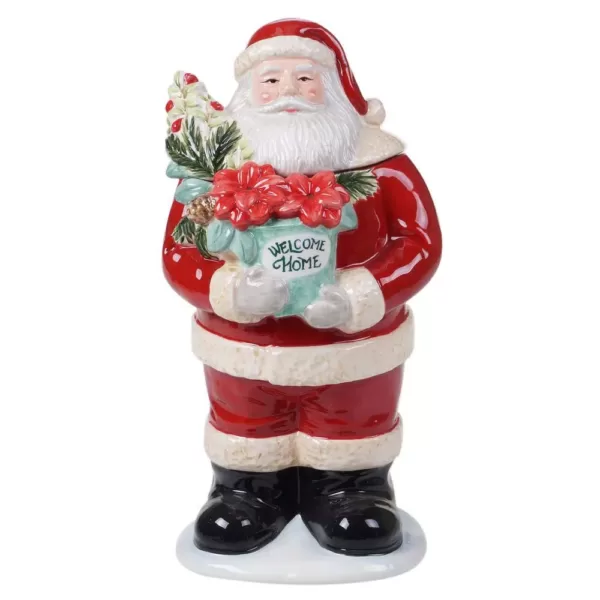 Certified International Christmas Story Multicolored Earthenware 56 oz. 3D Santa Cookie Jar