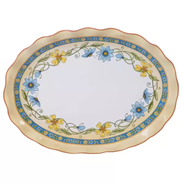 Certified International Torino Multi-Colored 16 in. Earthenware Oval Platter