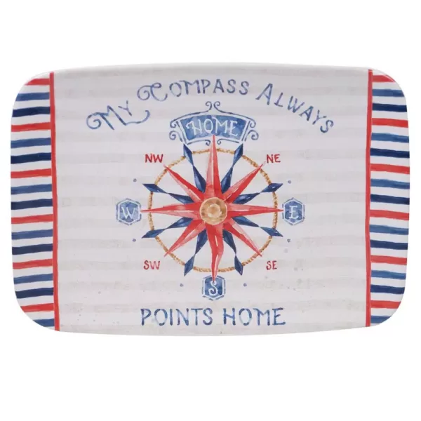 Certified International Nautical Life Multi-Colored 14 in. Earthenware Rectangular Platter