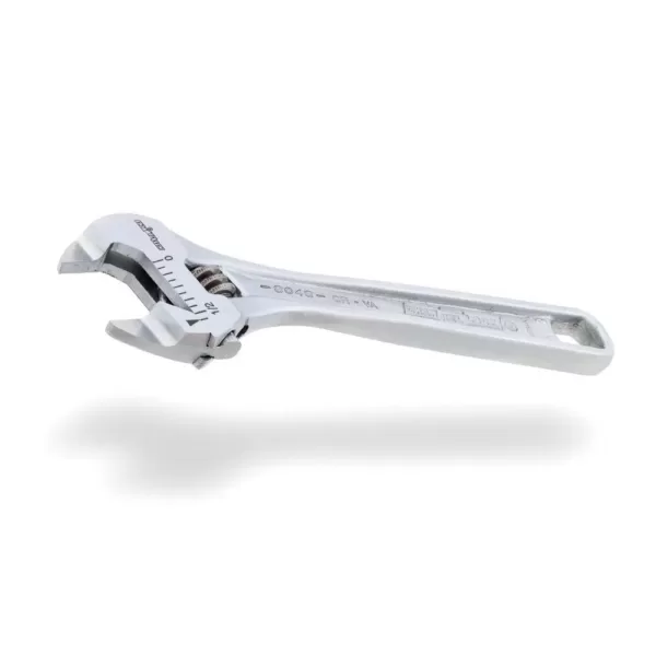 Channellock Slim Jaw 4 in. Chrome Adjustable Wrench