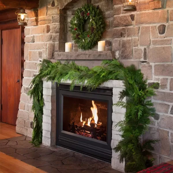 VAN ZYVERDEN 25 ft. Live Fresh Cut Pacific Northwest Princess Pine and Cedar Mix Coil Holiday Garland