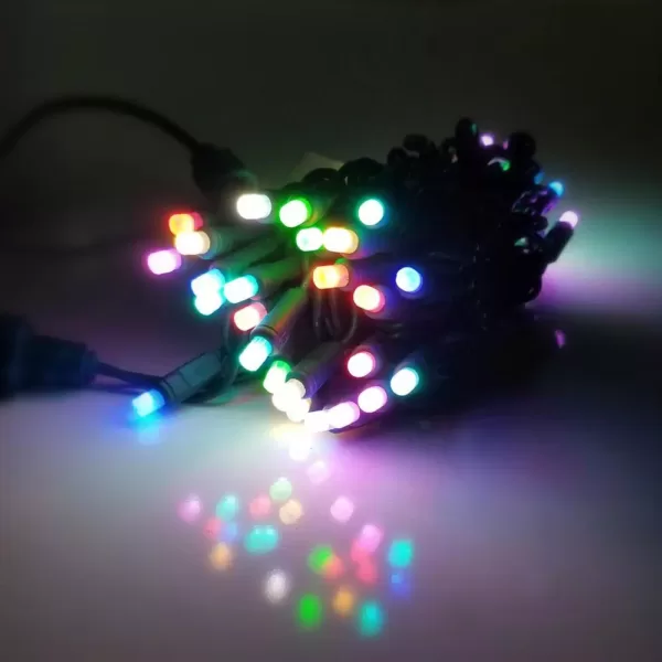 HOLIDYNAMICS HOLIDAY LIGHTING SOLUTIONS 4 in. 50-Light Count 5 mm Green Spacing Dynamic RGB - Cord/RGB