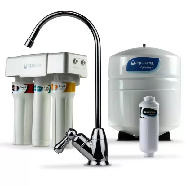 Aquasana OptimH2O Reverse Osmosis Claryum Under-Counter Water Filtration System with Chrome Finish Faucet