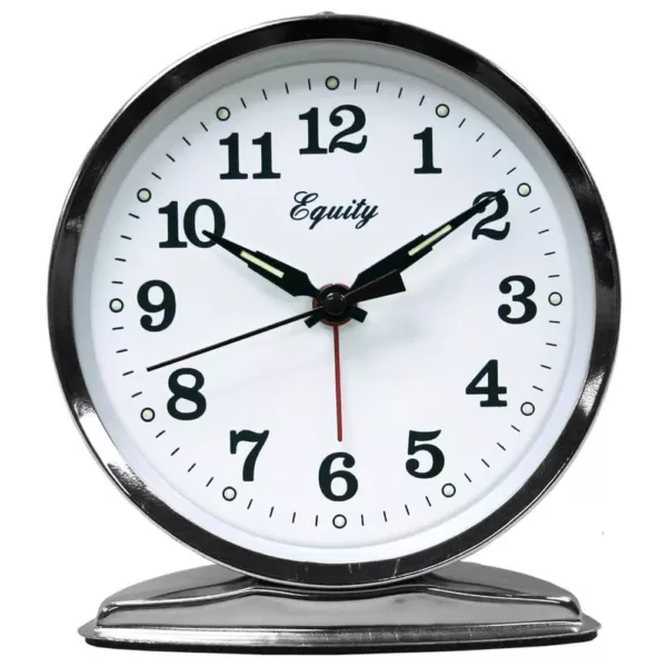 Equity by La Crosse 5.50 in. Round Wind-Up Loud Bell Chrome Alarm Clock