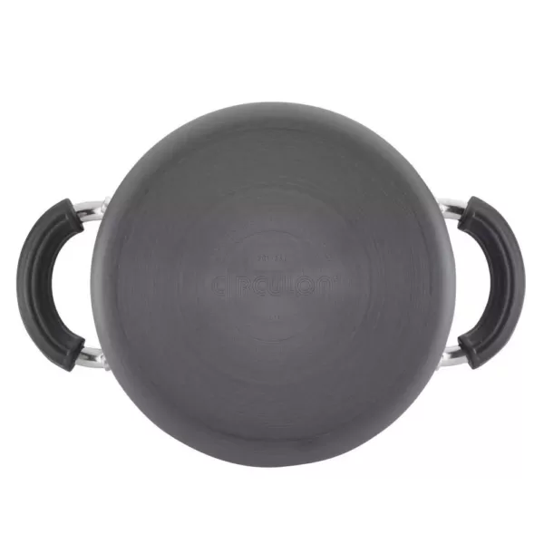 Circulon Promotional 3 qt. Hard-Anodized Aluminum Nonstick Sauce Pot in Black with Glass Lid