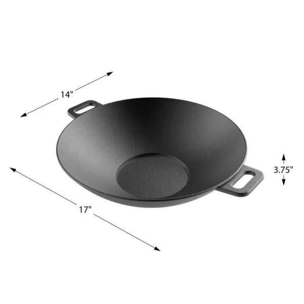 Classic Cuisine Cast Iron Wok with Handles