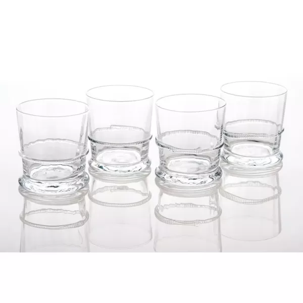 Abigails Lionshead Double Old-Fashioned Glass with Applied Rope (Set of 4)