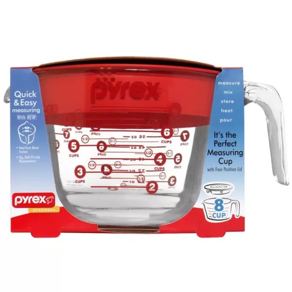 Pyrex Clear Measuring Cup with Red Lid