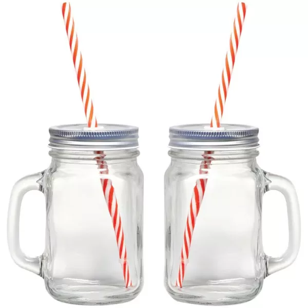 Starfrit 12-Piece Glass Mason Jar Set with Eco-Friendly Reusable Straws