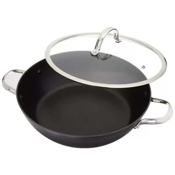 Cooks Standard 5 qt. Hard-Anodized Aluminum Nonstick Saute Pan in Black with Glass Lid