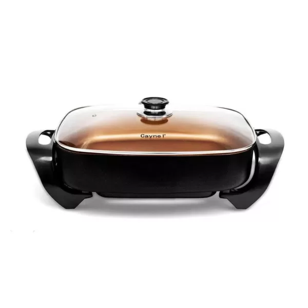 Boyel Living 16 in. x 12 in. x 3.15 in. 8 Qt Copper Professional Non-Stick Copper Electric Skillet Jumbo