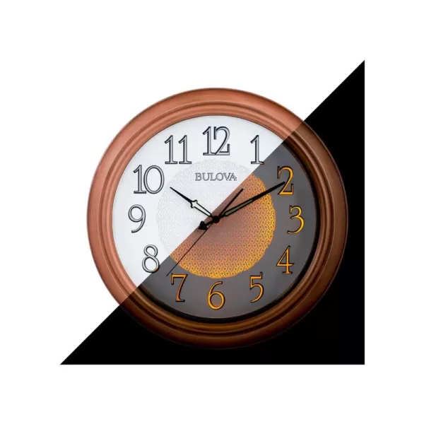 Bulova 18 in. H X 18 in. W Aged Copper Round Wall Clock