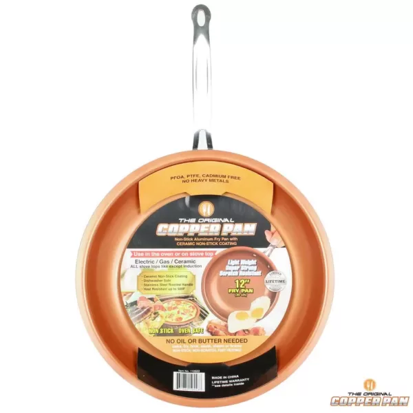 MasterPan Original Copper Pan 12 in. Aluminum Nonstick Frying Pan in Copper