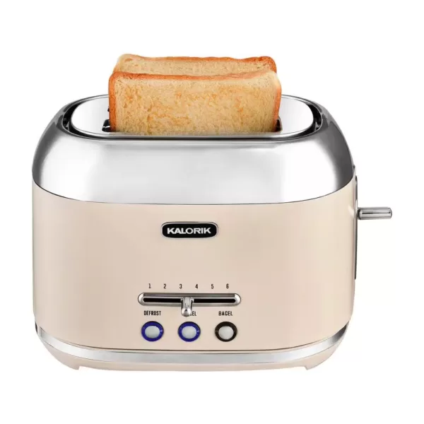 KALORIK Retro 2-Slice Cream Wide Slot Toaster