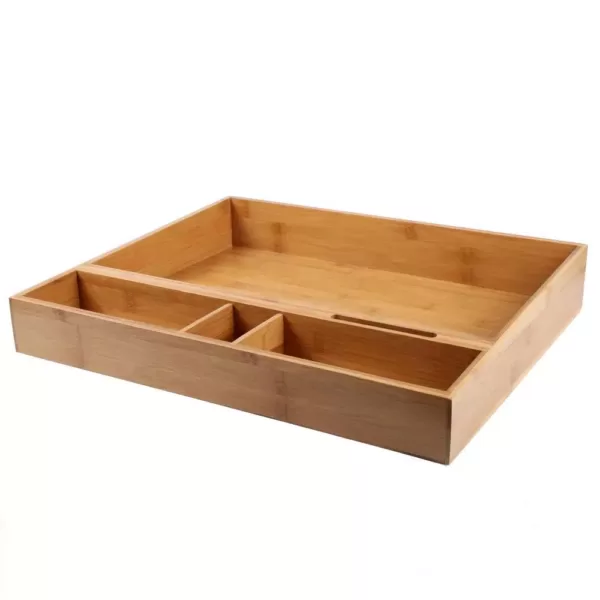 Creative Home Natural Bamboo Multipurpose Organizer Coffee Machine Accessories Storage Tray Serving Tray