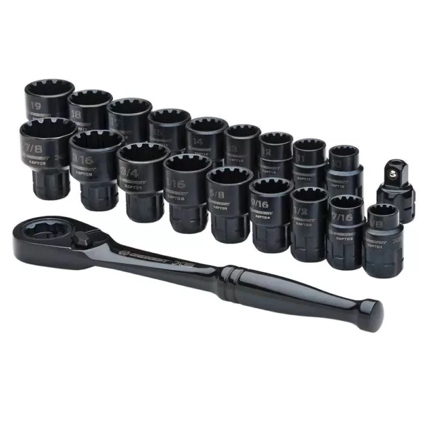 Crescent 3/8 in. Drive Pass-Thru X6 Ratchet and Socket Set (20-Piece)