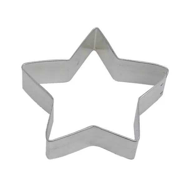 CybrTrayd 12-Piece 4.5 in. Star Tinplated Steel Cookie Cutter & Cookie Recipe