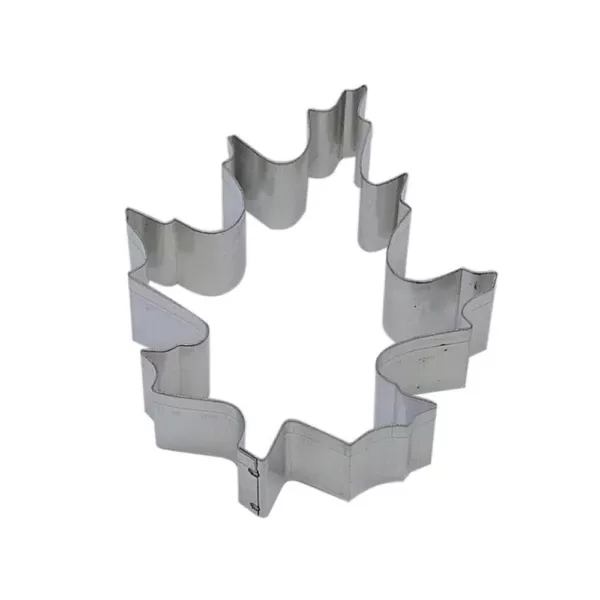 CybrTrayd 12-Piece 3.5 in. Oak Leaf Tinplated Steel Cookie Cutter and Recipe