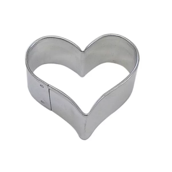 CybrTrayd 12-Piece 1.75 in. Heart inplated Steel Cookie Cutter & Recipe