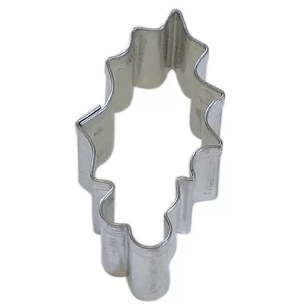 CybrTrayd 12-Piece Mini Holly Leaf Tinplated Steel Cookie Cutter & Recipe