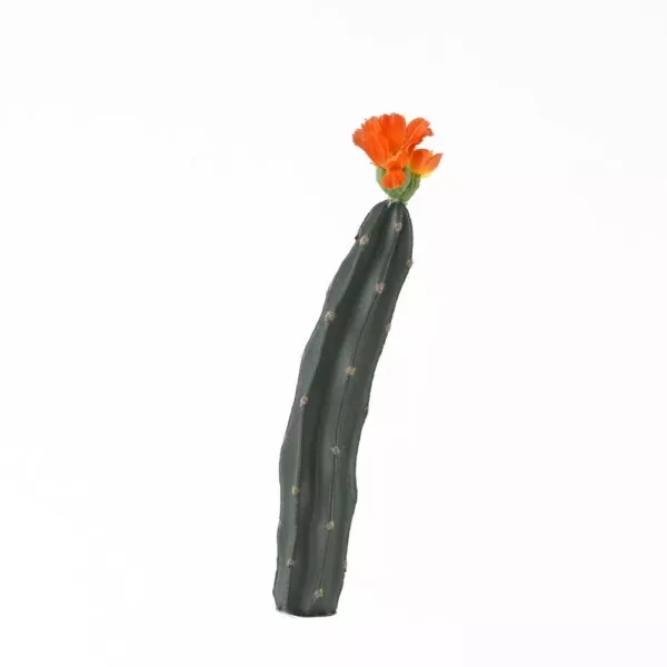 D&W Silks Indoor Mini Column Cactus with Orange Bloom (Set of 3)