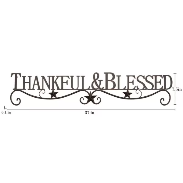 Lavish Home "Thankful and Blessed" Metal Cutout Sign