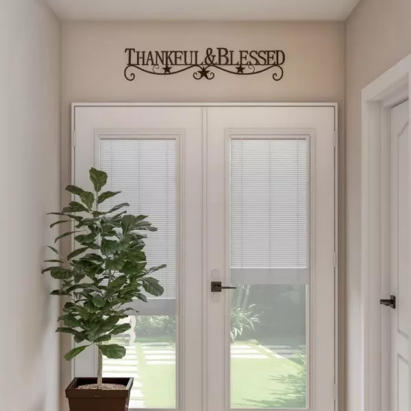 Lavish Home "Thankful and Blessed" Metal Cutout Sign