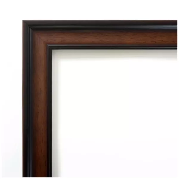 Amanti Art Cyprus 23 in. W x 23 in. H Framed Square Beveled Edge Bathroom Vanity Mirror in Dark Brown Walnut